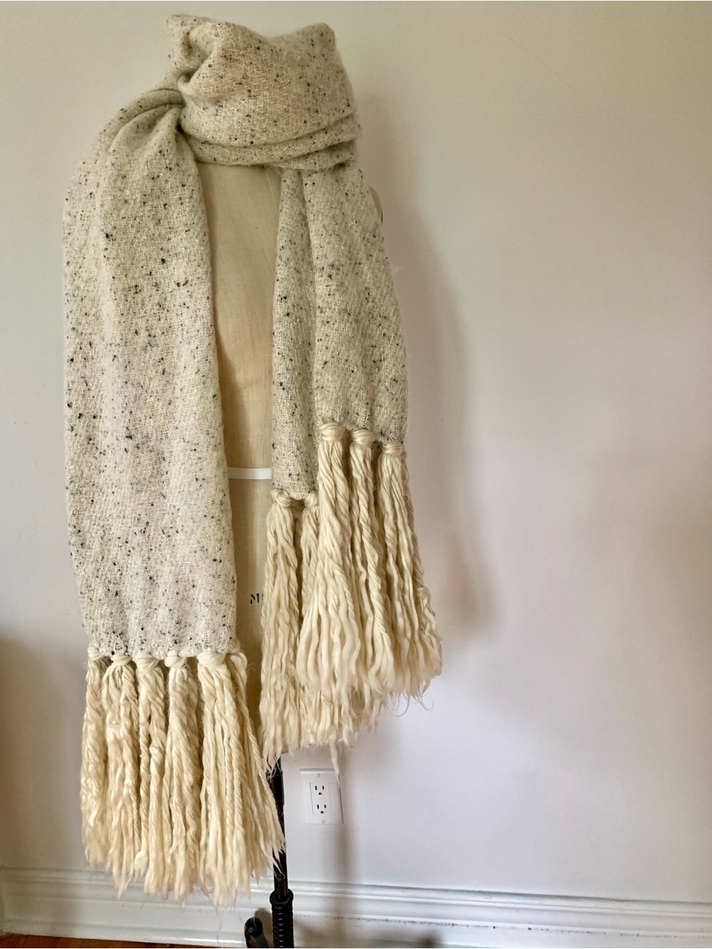 Anthropologie Fringed Wool Scarf